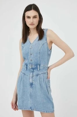 Zdjęcie produktu Lee sukienka jeansowa kolor niebieski mini prosta