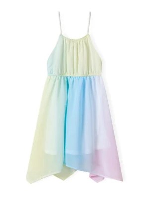 Zdjęcie produktu Lekka kolorowa sukienka na ramiączkach z asymetrycznym dołem Minoti