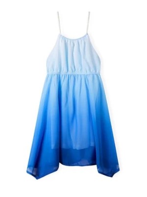 Zdjęcie produktu Lekka sukienka na ramiączkach z asymetrycznym dołem- niebieska Minoti
