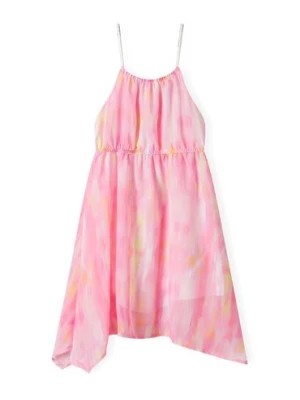 Zdjęcie produktu Lekka sukienka na ramiączkach z asymetrycznym dołem- różowa Minoti