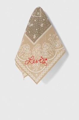 Zdjęcie produktu Levi's apaszka bawełniana kolor beżowy wzorzysta