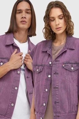 Zdjęcie produktu Levi's bezrękawnik jeansowy kolor fioletowy przejściowy
