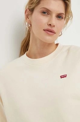 Zdjęcie produktu Levi's bluza bawełniana damska kolor beżowy gładka