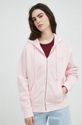 Zdjęcie produktu Levi's bluza bawełniana damska kolor różowy z kapturem gładka