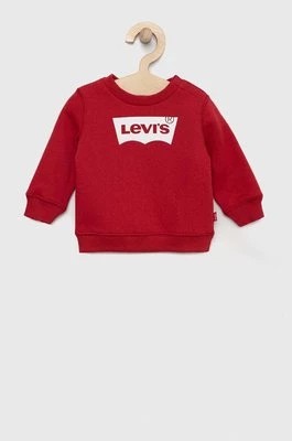 Zdjęcie produktu Levi's bluza bawełniana dziecięca kolor czerwony z nadrukiem