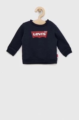 Zdjęcie produktu Levi's bluza bawełniana dziecięca kolor granatowy z nadrukiem