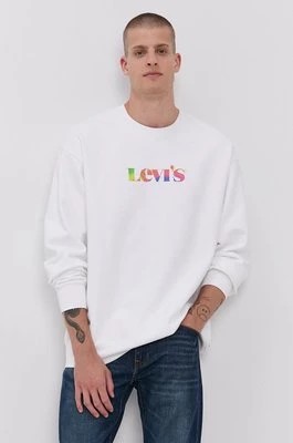 Zdjęcie produktu Levi's Bluza bawełniana męska kolor biały z nadrukiem