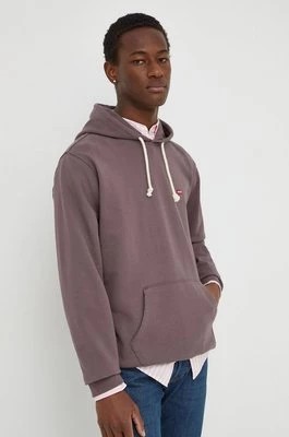 Zdjęcie produktu Levi's bluza bawełniana męska kolor fioletowy z kapturem gładka