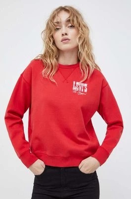 Zdjęcie produktu Levi's bluza damska kolor czerwony z nadrukiem