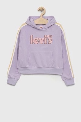 Zdjęcie produktu Levi's bluza dziecięca kolor fioletowy z kapturem