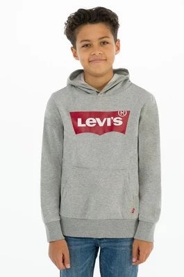Zdjęcie produktu Levi's Bluza dziecięca kolor szary z kapturem z nadrukiem