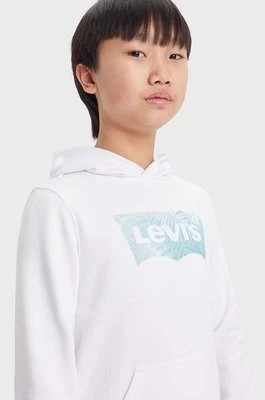 Zdjęcie produktu Levi's bluza dziecięca LVB PALM BATWING FILL HOODIE kolor biały z kapturem z nadrukiem