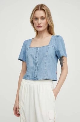 Zdjęcie produktu Levi's bluzka jeansowa damska kolor niebieski gładka