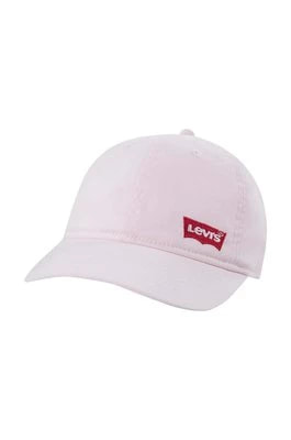 Zdjęcie produktu Levi's czapka z daszkiem bawełniana dziecięca LAN RICHMOND BATWING CURVE BRI kolor różowy z aplikacją