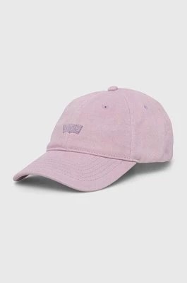Zdjęcie produktu Levi's czapka z daszkiem bawełniana kolor fioletowy gładka