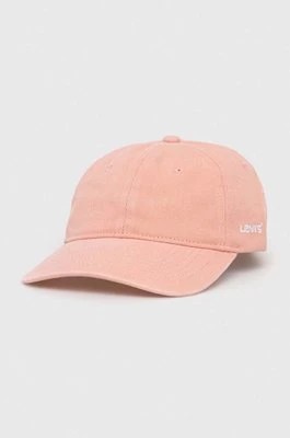 Zdjęcie produktu Levi's czapka z daszkiem bawełniana kolor różowy gładka