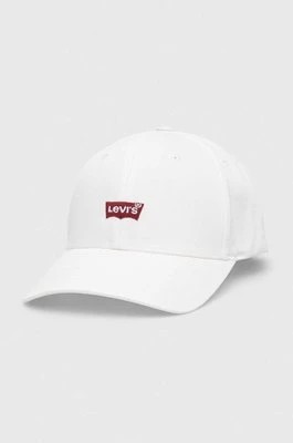 Zdjęcie produktu Levi's czapka z daszkiem kolor biały gładka