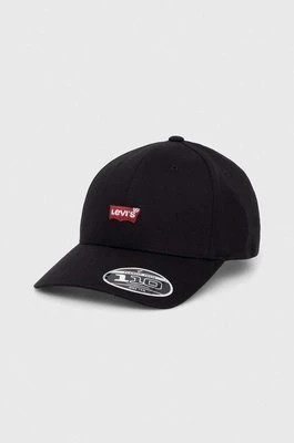 Zdjęcie produktu Levi's czapka z daszkiem kolor czarny z aplikacją