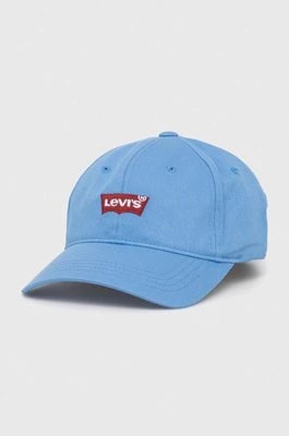 Zdjęcie produktu Levi's czapka z daszkiem kolor niebieski z aplikacją