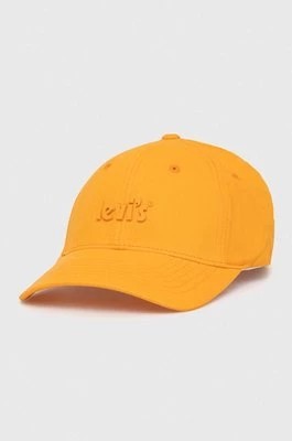 Zdjęcie produktu Levi's czapka z daszkiem kolor pomarańczowy gładka