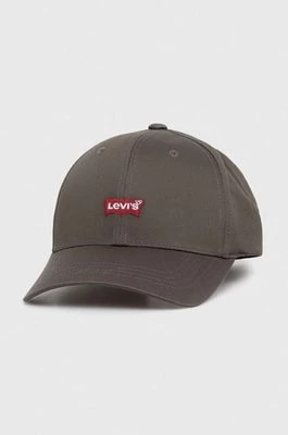 Zdjęcie produktu Levi's czapka z daszkiem kolor zielony gładka