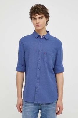 Zdjęcie produktu Levi's koszula bawełniana męska kolor niebieski regular z kołnierzykiem klasycznym