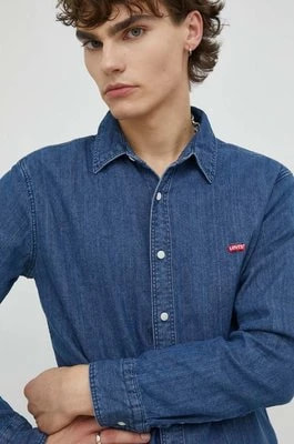 Zdjęcie produktu Levi's koszula jeansowa męska kolor granatowy slim z kołnierzykiem klasycznym