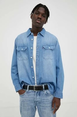 Zdjęcie produktu Levi's koszula jeansowa męska kolor niebieski relaxed z kołnierzykiem klasycznym