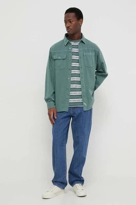 Zdjęcie produktu Levi's koszula jeansowa męska kolor zielony relaxed z kołnierzykiem klasycznym