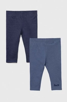 Zdjęcie produktu Levi's legginsy niemowlęce 2-pack kolor niebieski gładkie