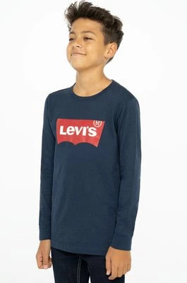 Zdjęcie produktu Levi's Longsleeve dziecięcy kolor granatowy z nadrukiem