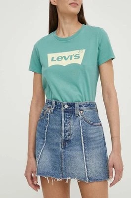 Zdjęcie produktu Levi's spódnica jeansowa kolor niebieski mini ołówkowa