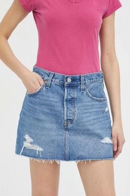 Zdjęcie produktu Levi's spódnica jeansowa kolor niebieski mini prosta