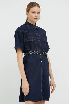 Zdjęcie produktu Levi's sukienka jeansowa kolor granatowy mini oversize