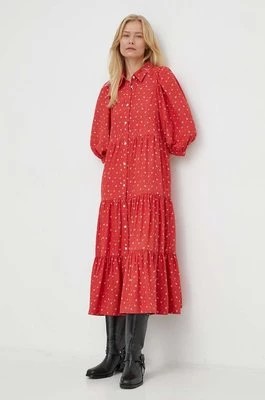 Zdjęcie produktu Levi's sukienka kolor czerwony midi rozkloszowana