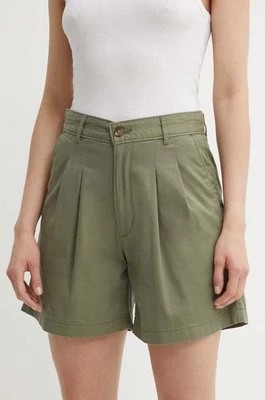 Zdjęcie produktu Levi's szorty damskie kolor zielony gładkie high waist