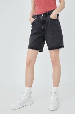 Zdjęcie produktu Levi's szorty jeansowe damskie kolor czarny gładkie high waist