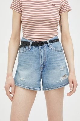 Zdjęcie produktu Levi's szorty jeansowe damskie kolor niebieski gładkie high waist A4695.0001-LightIndig
