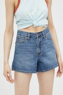 Zdjęcie produktu Levi's szorty jeansowe damskie kolor niebieski gładkie high waist A4695.0003-MedIndigoW