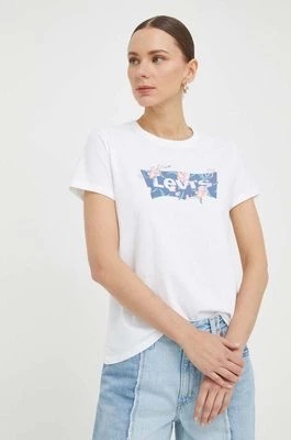 Zdjęcie produktu Levi's t-shirt bawełniany damski kolor biały
