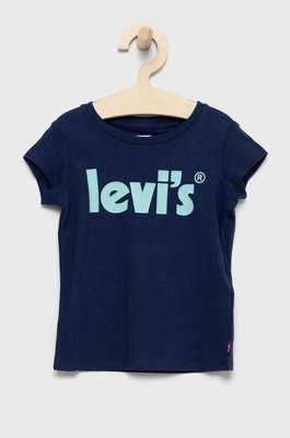 Zdjęcie produktu Levi's t-shirt bawełniany dziecięcy kolor granatowy