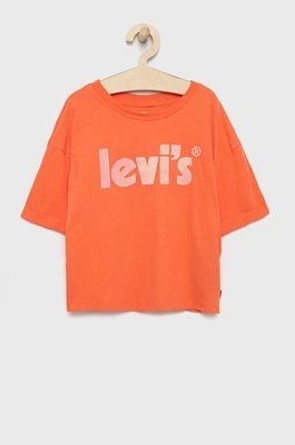 Zdjęcie produktu Levi's t-shirt bawełniany dziecięcy kolor pomarańczowy