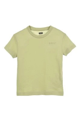 Zdjęcie produktu Levi's t-shirt bawełniany dziecięcy kolor zielony gładki