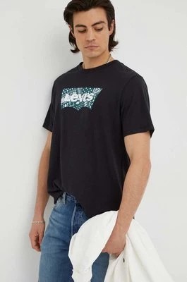 Zdjęcie produktu Levi's t-shirt bawełniany kolor czarny z nadrukiem