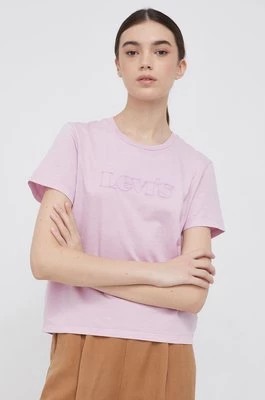Zdjęcie produktu Levi's T-shirt bawełniany kolor fioletowy