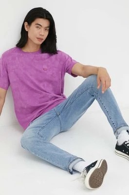 Zdjęcie produktu Levi's t-shirt bawełniany kolor fioletowy wzorzysty