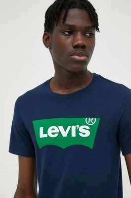 Zdjęcie produktu Levi's t-shirt bawełniany kolor granatowy z nadrukiem