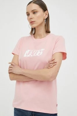 Zdjęcie produktu Levi's t-shirt bawełniany kolor różowy