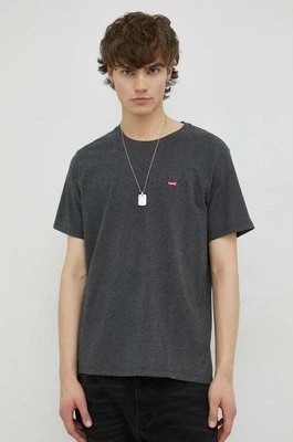 Zdjęcie produktu Levi's t-shirt bawełniany kolor szary gładki