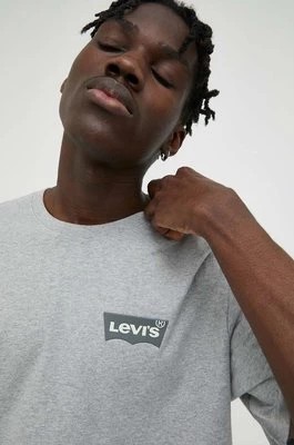 Zdjęcie produktu Levi's t-shirt bawełniany kolor szary z nadrukiem